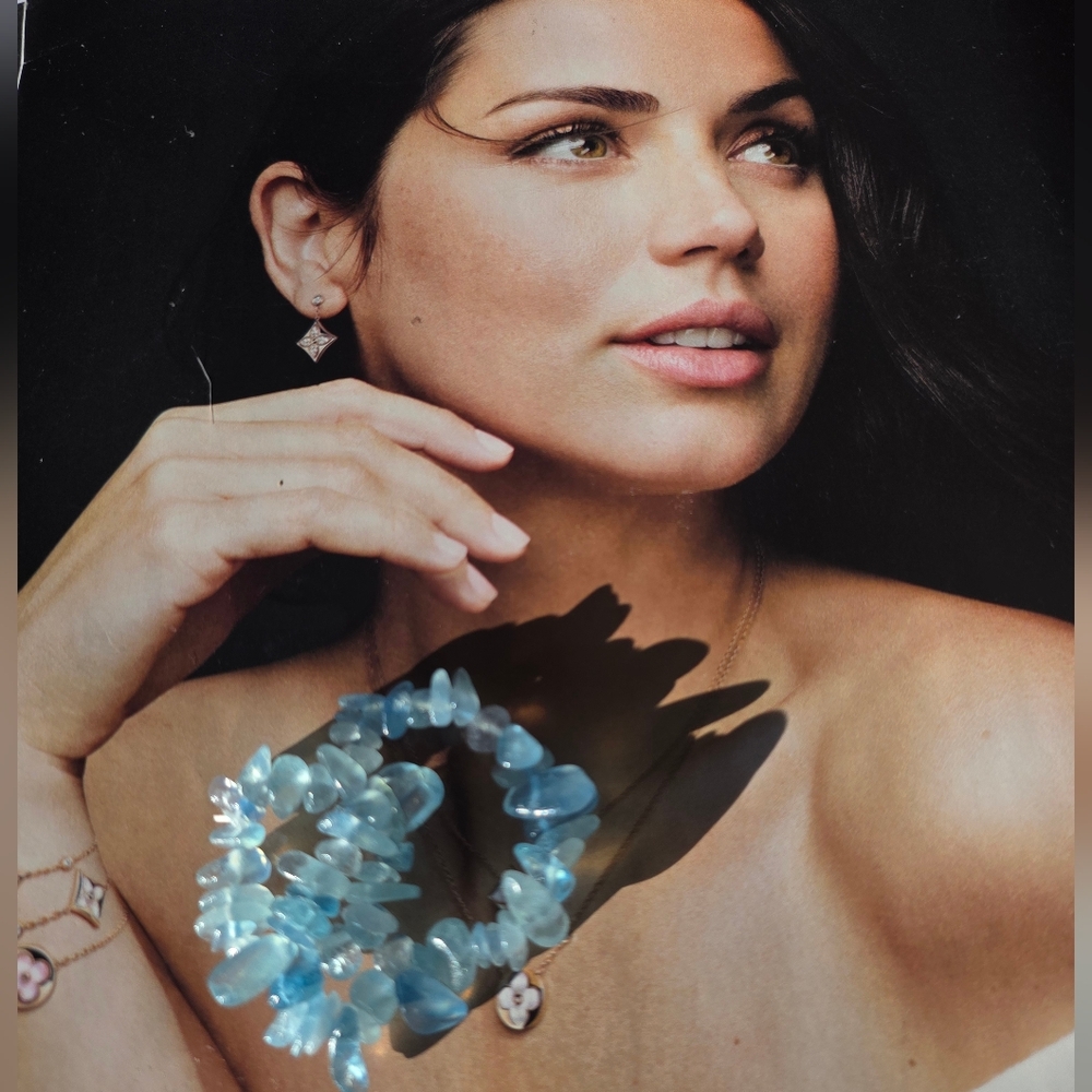 Genuine Aquamarine Gemstone Bracelet 7-8